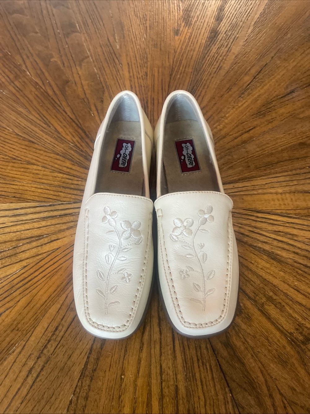 Oh Deer! Ivory Floral Embroidered Loafers